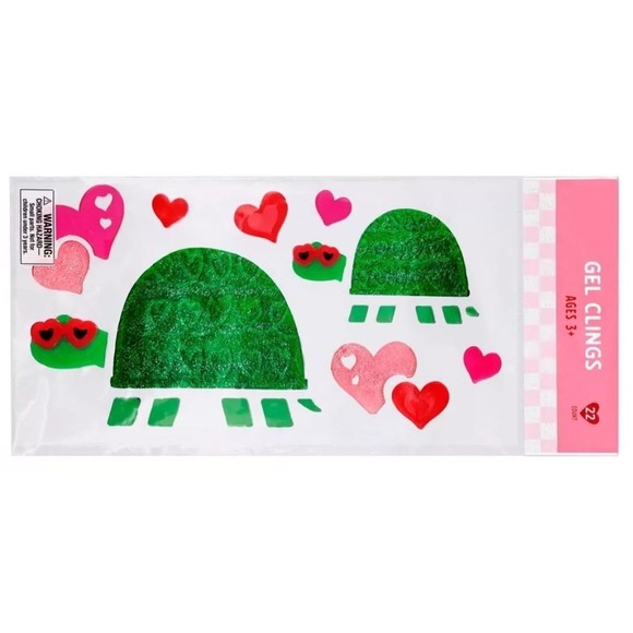 Other - NEW Cute Turtle Window Gel Clings Stickers 22 count Heart Love Turtles Decals!‎